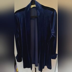 Loco Linda Blue Velvet Swing Jacket